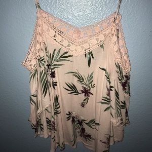 OFF THE SHOULDER TROPICAL FLORAL TOP